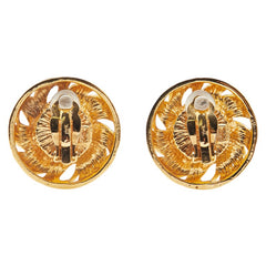 サンローラン イヤリング ラウンド カラーストーン ゴールド レッド メッキ レディース SAINT LAURENT 【中古】