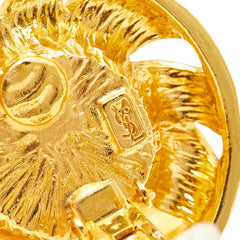 サンローラン イヤリング ラウンド カラーストーン ゴールド レッド メッキ レディース SAINT LAURENT 【中古】