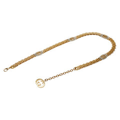 グッチ インターロッキングG チェーン ベルト サイズ:70 28 ゴールド シルバー メッキ メタル レディース GUCCI 【中古】