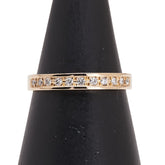 K18YG イエローゴールド ダイヤ0.12ct 一文字 リング 指輪 レディース 11.5号 【中古】