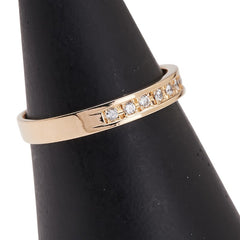 K18YG イエローゴールド ダイヤ0.12ct 一文字 リング 指輪 レディース 11.5号 【中古】