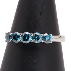 Pt950 プラチナ ダイヤ1.00ct 一文字 リング 指輪 レディース 20号 【中古】