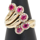 K18YG イエローゴールド ルビー1.40ct ダイヤ0.31ct リング 指輪 レディース 16号 【中古】