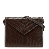 サンローラン Yステッチ ショルダーバッグ ブラウン レザー レディース SAINT LAURENT 【中古】