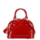 ルイ ヴィトン モノグラム ヴェルニ アルマBB ハンドバッグ ショルダーバッグ 2WAY M90174 スリーズ レッド パテントレザー レディース LOUIS VUITTON 【中古】