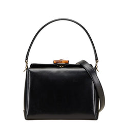グッチ バンブー ハンドバッグ ショルダーバッグ 2WAY 000 406 0175 ブラック レザー レディース GUCCI 【中古】