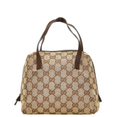 グッチ GGキャンバス ハンドバッグ 124542 ベージュ ブラウン キャンバス レザー レディース GUCCI 【中古】