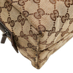 グッチ GGキャンバス ハンドバッグ 124542 ベージュ ブラウン キャンバス レザー レディース GUCCI 【中古】