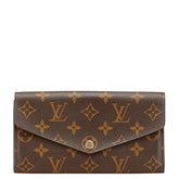 ルイ ヴィトン モノグラム ポルトフォイユ サラ 長財布 M62235 ローズ バレリーヌ ブラウン PVC レディース LOUIS VUITTON 【中古】