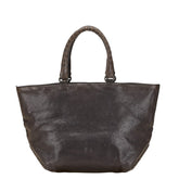 ボッテガヴェネタ イントレチャート ハンドバッグ トートバッグ ブラウン レザー レディース BOTTEGAVENETA 【中古】