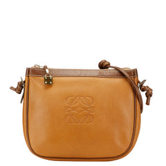 ロエベ アナグラム ショルダーバッグ ブラウン レザー レディース LOEWE 【中古】