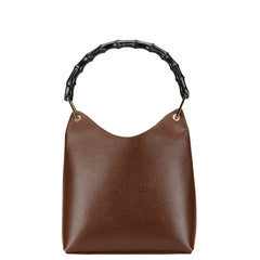 グッチ バンブー ハンドバッグ 001 1880 ブラウン ブラック レザー レディース GUCCI 【中古】