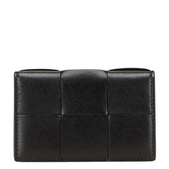 ボッテガヴェネタ マキシイントレチャート カセット カードケース パスケース ブラック レザー レディース BOTTEGAVENETA 【中古】