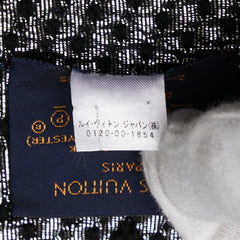 ルイ ヴィトン モノグラム エシャルプ ロゴマニア シャイン マフラー M75833 ブラック シルバー ウール シルク ポリエステル レディース LOUIS VUITTON 【中古】