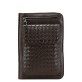 ボッテガヴェネタ イントレチャート トラベルケース セカンドバッグ ブラウン レザー レディース BOTTEGAVENETA 【中古】