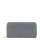 ボッテガヴェネタ イントレチャート 長財布 グレー レザー レディース BOTTEGAVENETA 【中古】