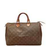 ルイ ヴィトン モノグラム スピーディ35 ハンドバッグ ボストンバッグ M41524 ブラウン PVC レザー レディース LOUIS VUITTON 【中古】