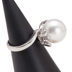 Pt900 プラチナ 白蝶真珠13mm ダイヤ0.42ct リング 指輪 レディース 12号 【中古】