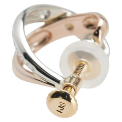 ヴァンドーム K18YG イエローゴールド K18PG ピンクゴールド Pt900 プラチナ コンビ ダイヤ スリーカラー イヤリング レディース VANDOME 【中古】