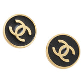 シャネル ヴィンテージ ココマーク イヤリング ゴールド ブラック メッキ レディース CHANEL 【中古】