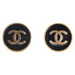 シャネル ヴィンテージ ココマーク イヤリング ゴールド ブラック メッキ レディース CHANEL 【中古】