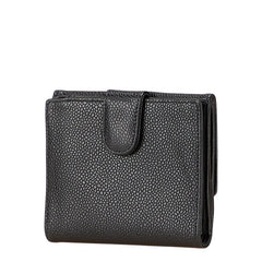 シャネル ココマーク 二つ折り財布 ブラック キャビアスキン レディース CHANEL 【中古】