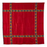 シャネル チェーン モチーフ スカーフ レッド ネイビー ゴールド シルク レディース CHANEL 【中古】