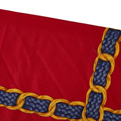 シャネル チェーン モチーフ スカーフ レッド ネイビー ゴールド シルク レディース CHANEL 【中古】