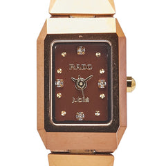 ラドー 4Pダイヤ 腕時計 クオーツ レッド文字盤 ステンレススチール レディース RADO 【中古】