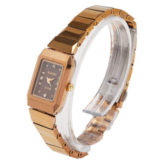 ラドー 4Pダイヤ 腕時計 クオーツ レッド文字盤 ステンレススチール レディース RADO 【中古】