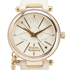 ヴィヴィアンウエストウッド オーブ 腕時計 クオーツ ベージュ文字盤 ステンレススチール レザー レディース Vivienne Westwood 【中古】