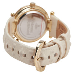 ヴィヴィアンウエストウッド オーブ 腕時計 クオーツ ベージュ文字盤 ステンレススチール レザー レディース Vivienne Westwood 【中古】
