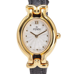 フェンディ カメレオン チェンジベルト5色 腕時計 640L クオーツ ホワイト文字盤 ステンレススチール レザー レディース FENDI 【中古】