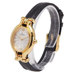 フェンディ カメレオン チェンジベルト5色 腕時計 640L クオーツ ホワイト文字盤 ステンレススチール レザー レディース FENDI 【中古】