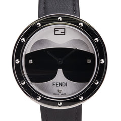 フェンディ マイウェイ 3Pダイヤ 腕時計 35000M クオーツ シルバー文字盤 ステンレススチール レザー レディース FENDI 【中古】