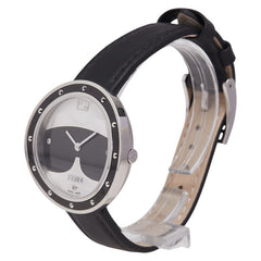 フェンディ マイウェイ 3Pダイヤ 腕時計 35000M クオーツ シルバー文字盤 ステンレススチール レザー レディース FENDI 【中古】