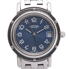 エルメス クリッパー 腕時計 CL4.210 クオーツ ネイビー文字盤 ステンレススチール レディース HERMES 【中古】