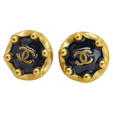 シャネル ヴィンテージ ココマーク イヤリング ゴールド ブラック メッキ レディース CHANEL 【中古】