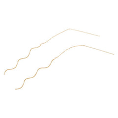 K18YG イエローゴールド キャッチレス スイング ピアス レディース 【中古】