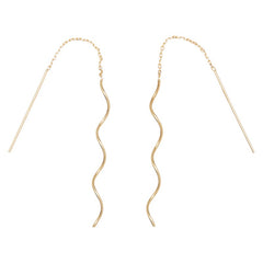 K18YG イエローゴールド キャッチレス スイング ピアス レディース 【中古】