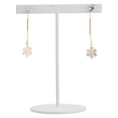 K18YG イエローゴールド 雪 結晶 モチーフ キャッチレス フープ ピアス レディース 【中古】