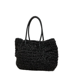 アンテプリマ カリーナ ワイヤーバッグ リボン ビジュー ハンドバッグ ブラック ビニール サテン レディース ANTEPRIMA 【中古】