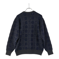 クリスチャンディオール MONSIEUR ニット セーター サイズ:L ネイビー グレー ウール メンズ Christian Dior 【中古】