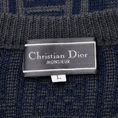 クリスチャンディオール MONSIEUR ニット セーター サイズ:L ネイビー グレー ウール メンズ Christian Dior 【中古】