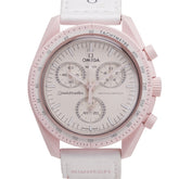 オメガ × スウォッチ Swatch スピードマスター ムーンスウォッチ MISSION TO VENUS 腕時計 SO33P100 クオーツ ベージュ文字盤 セラミック ナイロン メンズ OMEGA 【中古】