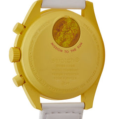 オメガ × スウォッチ SWATCH スピードマスター ムーンスウォッチ MISSION TO THE SUN 腕時計 SO33J100 クオーツ ゴールド文字盤 セラミック ナイロン メンズ OMEGA 【中古】