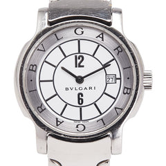 ブルガリ ソロテンポ デイト 腕時計 ST29S クオーツ ホワイト文字盤 ステンレススチール レディース BVLGARI 【中古】
