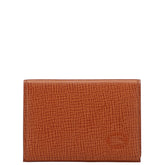 バーバリー ロゴ 名刺入れ カードケース ブラウン レザー メンズ BURBERRY 【中古】