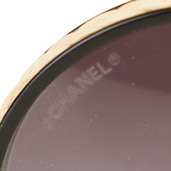 シャネル ココマーク サングラス 4250 c101/S6 ブラック ベージュ メタル リネンロープ レディース CHANEL 中古