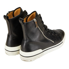 エルメス ハイカット サイドジップ スニーカー サイズ:43 ブラック レザー メンズ HERMES 【中古】